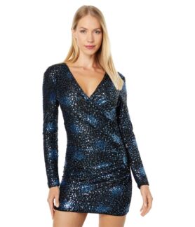 Платье Bardot, Sequin Wrap Mini Dress