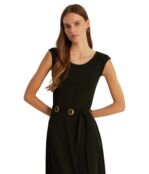 Платье LAUREN Ralph Lauren, Belted Jersey Cap-Sleeve Dress 9825911 | Polo Black фото 4