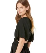 Платье MOON RIVER, Bubble Sleeve Back Cutout Mini Dress 9828608 | Black фото 3