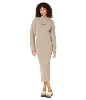 Платье MOON RIVER, Textured Midi Sweaterdress with Matching Turtleneck Bole