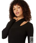 Платье MOON RIVER, Asymmetrical Cutout Sweaterdress 9828615 | Black фото 3