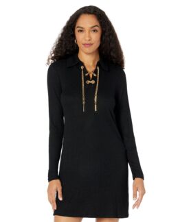 Платье MICHAEL Michael Kors, Rib Chain Lace-Up Shift Dress