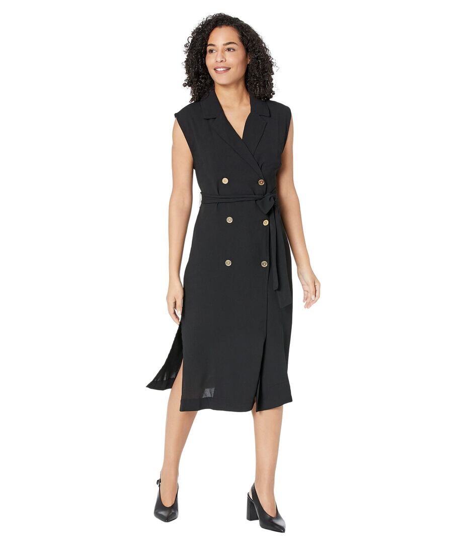 Платье MICHAEL Michael Kors, Drapey Crepe Trench Dress 9831494 | Black фото 1