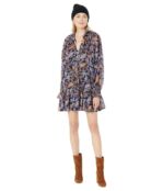 Платье SUNDRY, Paisley Boho Mini Dress 9831889 | Navy/Orchid фото 4