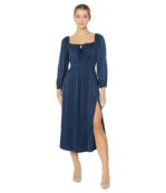 Платье bella dahl, Ruched Midi Dress with Slit 9835789 | Navy/Ink фото 1