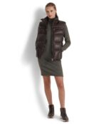 Платье LAUREN Ralph Lauren, Faux Leather Trim Merino Wool Sweaterdress 9836798 | Multi фото 4