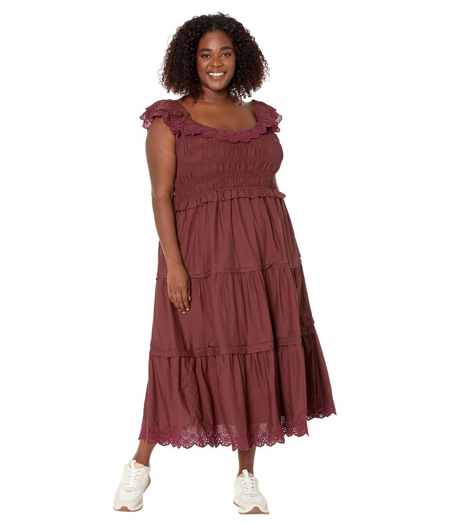 Платье Madewell, Plus Lucie Embroidered Cotton Midi Dress 9839180 | Vintage Mulberry фото 1