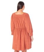 Платье Madewell, Plus Embroidered Corduroy Square-Neck Mini Dress 9844883 | Warm Umber фото 2