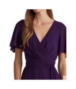 Платье LAUREN Ralph Lauren, Crinkle Georgette Surplice Dress 9846513 | Branford Purple фото 3