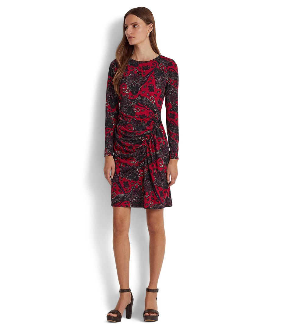 Платье LAUREN Ralph Lauren, Paisley Jersey Dress 9853863 | Classic Red Multi фото 1