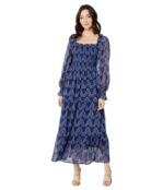 Платье MOON RIVER, Textured Smocked Midi Dress 9855270 | Navy фото 1