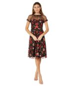 Платье Maggy London, Illusion Top Embroidered Fit-and-Flare Dress 9858065 | Black/Multi фото 1