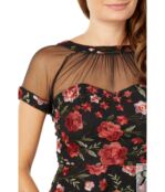 Платье Maggy London, Illusion Top Embroidered Fit-and-Flare Dress 9858065 | Black/Multi фото 3