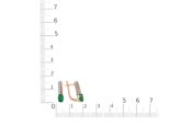 Серьги с 2 изумрудами и 10 бриллиантами из комбинированного золота 098965_02_01_001_0196 фото 3