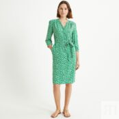 Платье-миди прямого покроя с цветочным принтом  60 зеленый