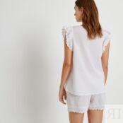 Пижама с шортами с английской вышивкой  42 (FR) - 48 (RUS) белый
