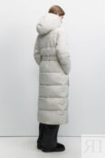 Пальто стеганое утепленное с капюшоном и поясом befree