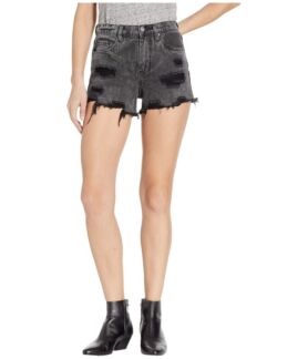 Шорты Blank NYC, The Barrow High-Rise Washed Out Distressed Shorts in Storm