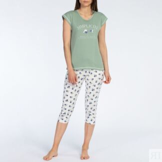 Пижама с брюками-капри из джерси Sud  XL зеленый