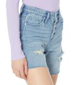 Шорты Blank NYC, Warren High-Rise Exposed Button Fly Distressed Shorts 9698862 | Girls Room фото 3