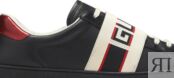 Кроссовки Gucci Ace Stripe Leather Black, черный 523469 0FIV0 1076 | Black фото 2