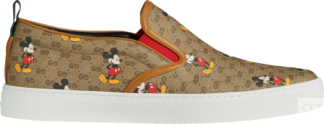 Кроссовки Disney x Gucci GG Supreme Slip-On Mickey Mouse, коричневый