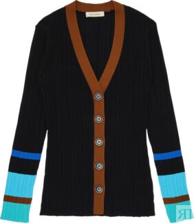 Кардиган Wales Bonner Knit Cardigan Black Multicolor, черный