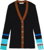 Кардиган Wales Bonner Knit Cardigan Black Multicolor, черный
